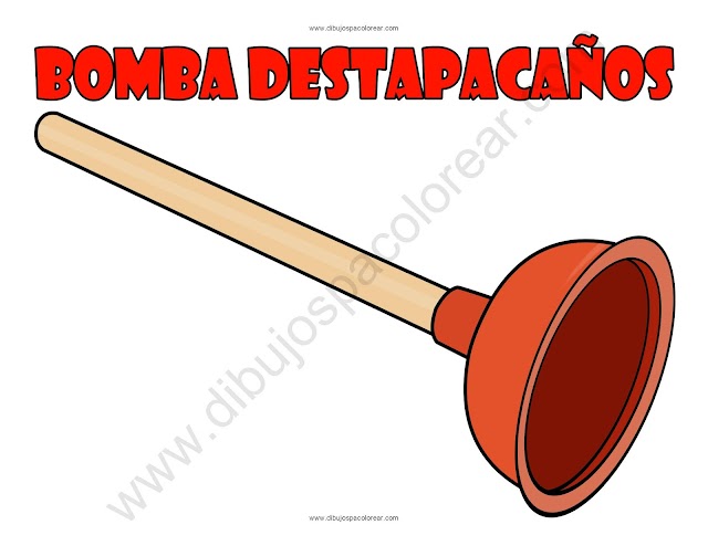Bomba destapacaños dibujo a color y para colorear